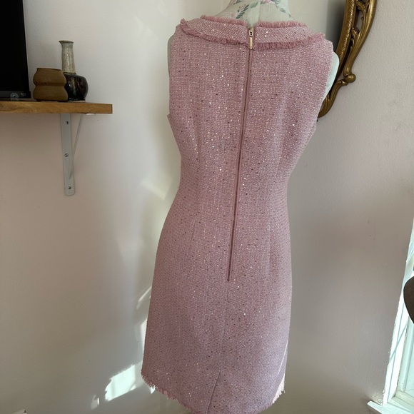 Karl Lagerfeld Pink Tweed Dress - Picture 2 of 6